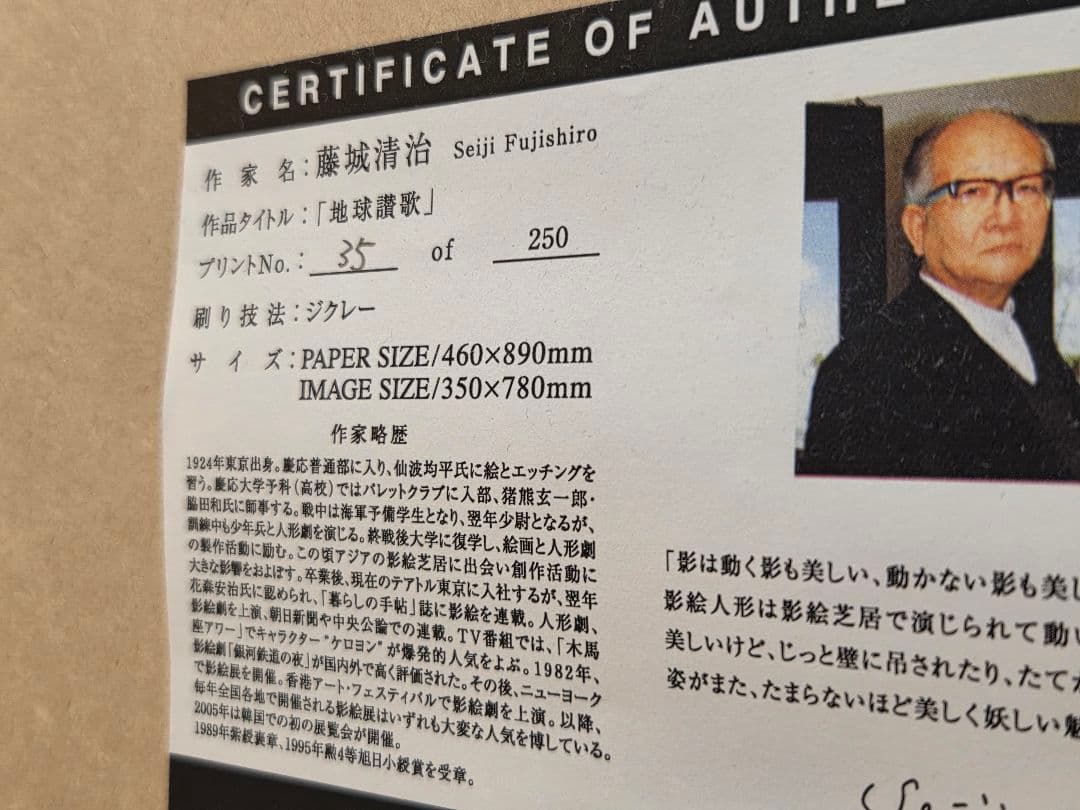 p*e様 藤城清治　地球讃歌　ジクレー35/250