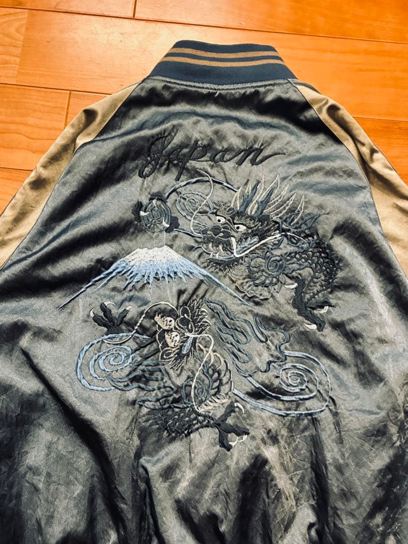 希少　入手困難　YAMA50 ヤマコ　スカジャン　竜　ドラゴン　富士山　青　M