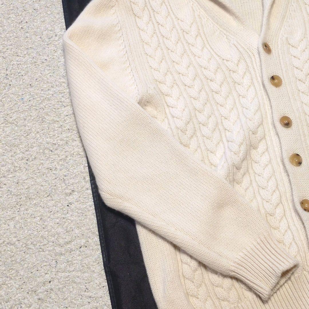 【美品】カシミヤ100%　ケーブルニットカーディガン