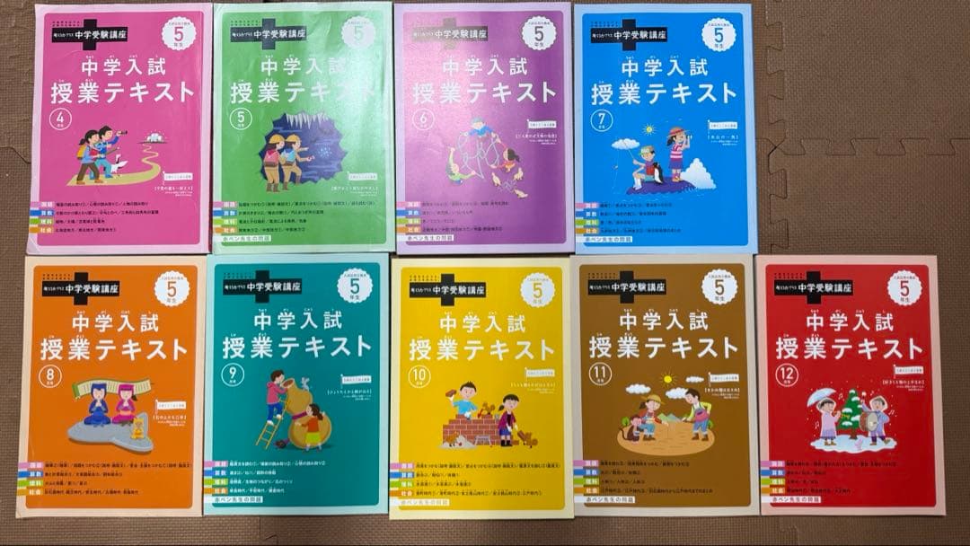 ベネッセ　進研ゼミ　中学受験講座5年生　テキスト&演習ワーク４月〜12月