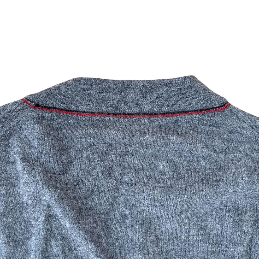 エルメス 未使用級 カシミヤ100% Vネック セーター ニット グレー L