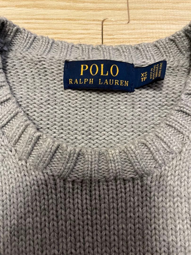 【週末限定値下】ポロラルフローレン コットンニット セーター グレー XS