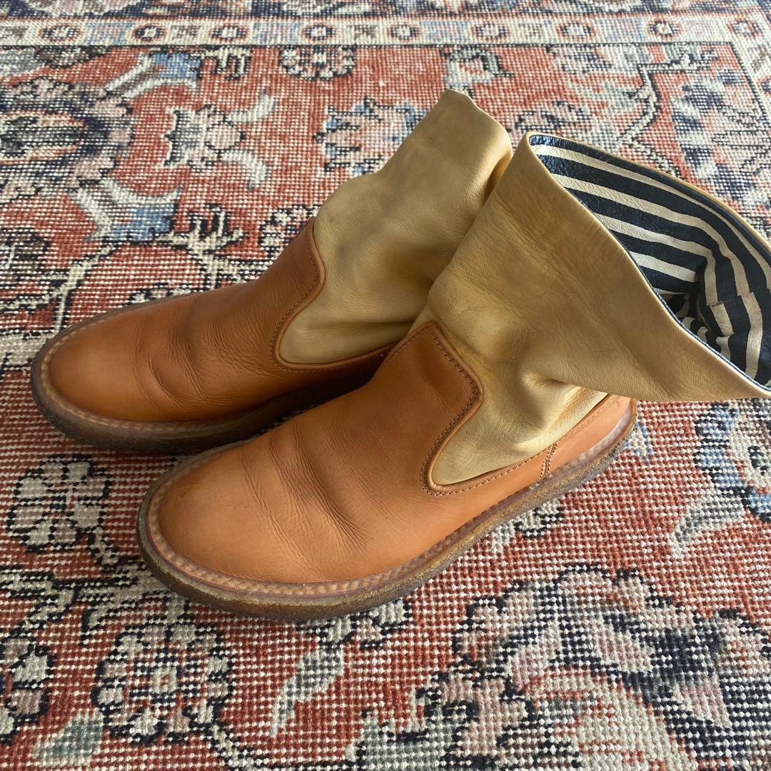 キャピタル kapital ポパイブーツ ショートブーツ　ボーダー　サイズ1