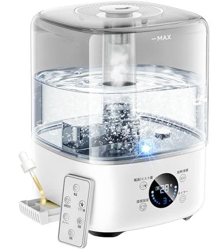 加湿器 ハイブリッド式 5L大容量【多重除菌·自動恒湿·360°回転吹_corg