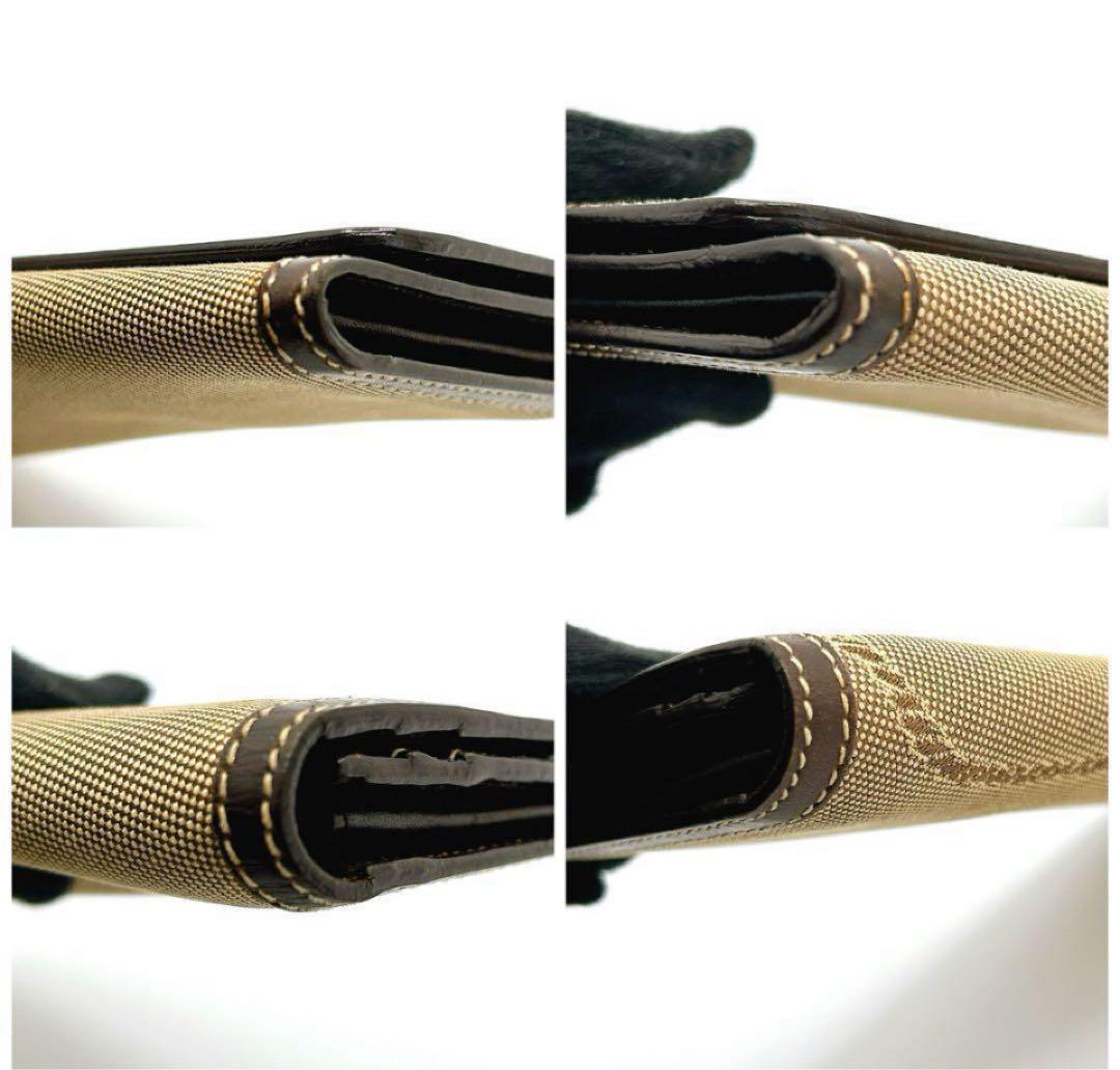 【極美品・箱付き】PRADA 長財布 キャンバス×レザーブラウン系