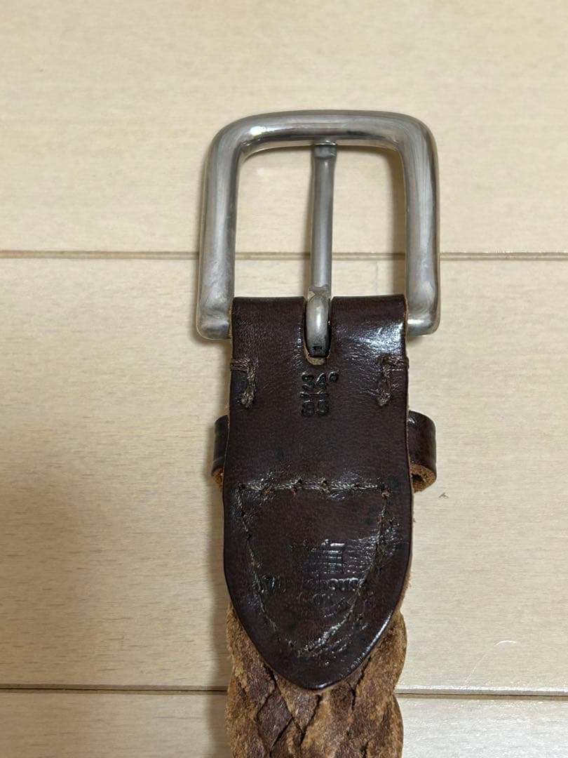 Whitehouse Cox レザーメッシュベルト ダークブラウン　34/85