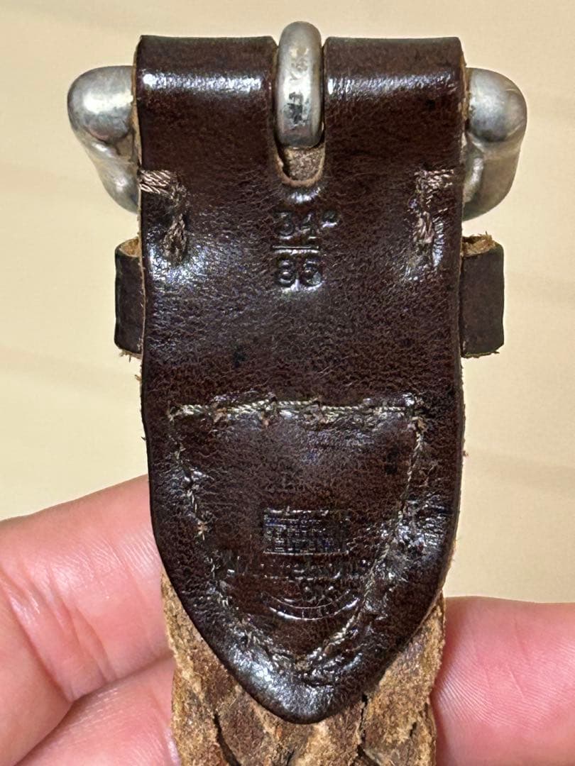 Whitehouse Cox レザーメッシュベルト ダークブラウン　34/85