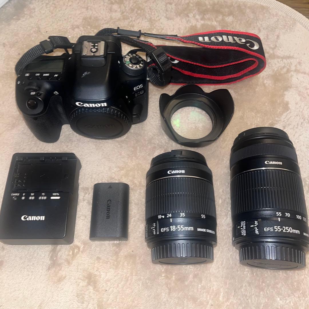 Canon EOS80D 一眼レフカメラレンズ・バッテリー・充電器付き