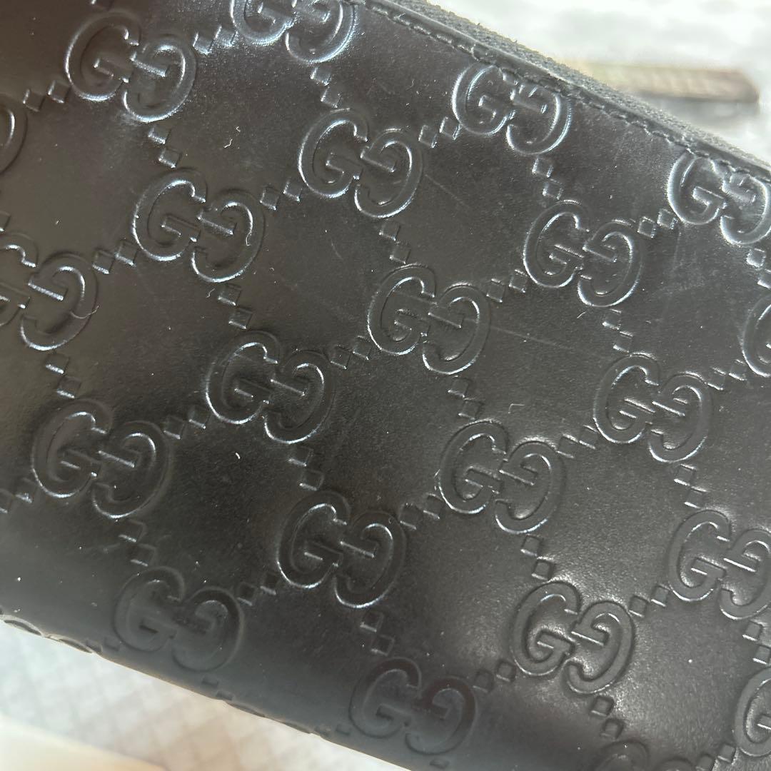 GUCCI GGパターン ブラックレザー長財布