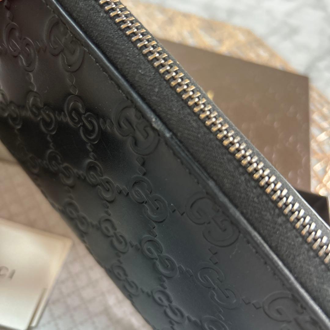 GUCCI GGパターン ブラックレザー長財布