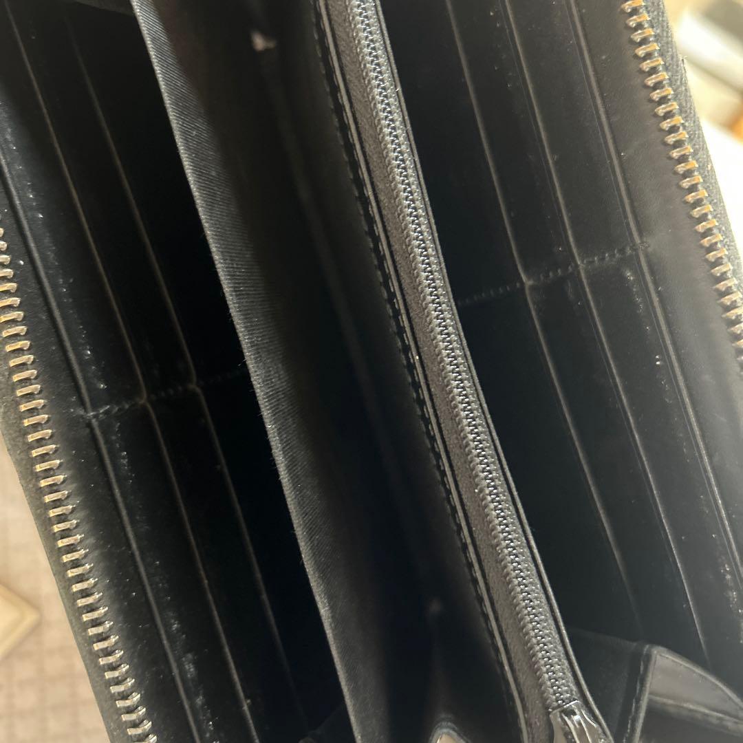 GUCCI GGパターン ブラックレザー長財布