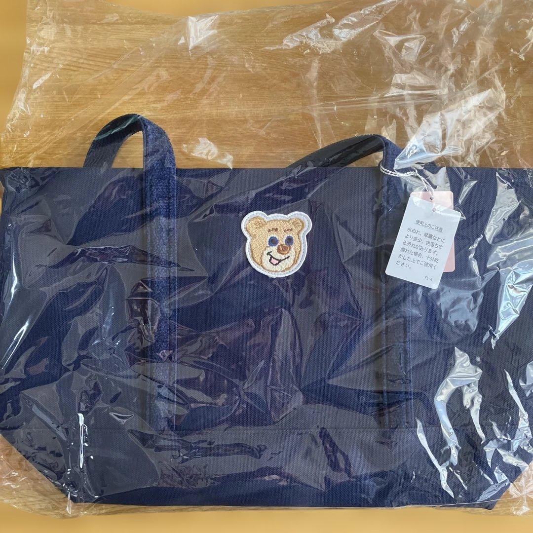 FEILER オールドテディ ワッペントートバッグ　ネイビー／大　新品