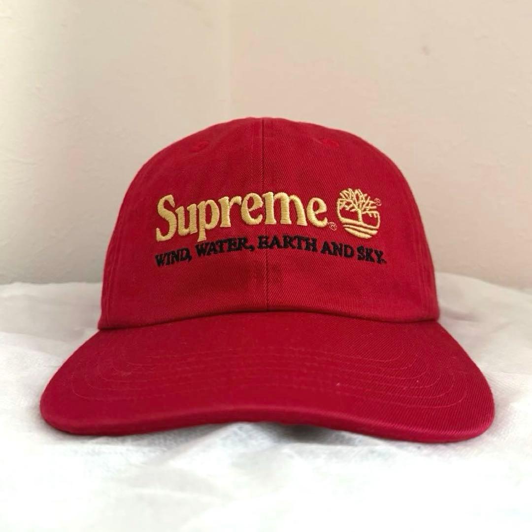 美品‼️シュプリーム ティンバーランド キャップ レッド 希少 コラボ 革ベルト