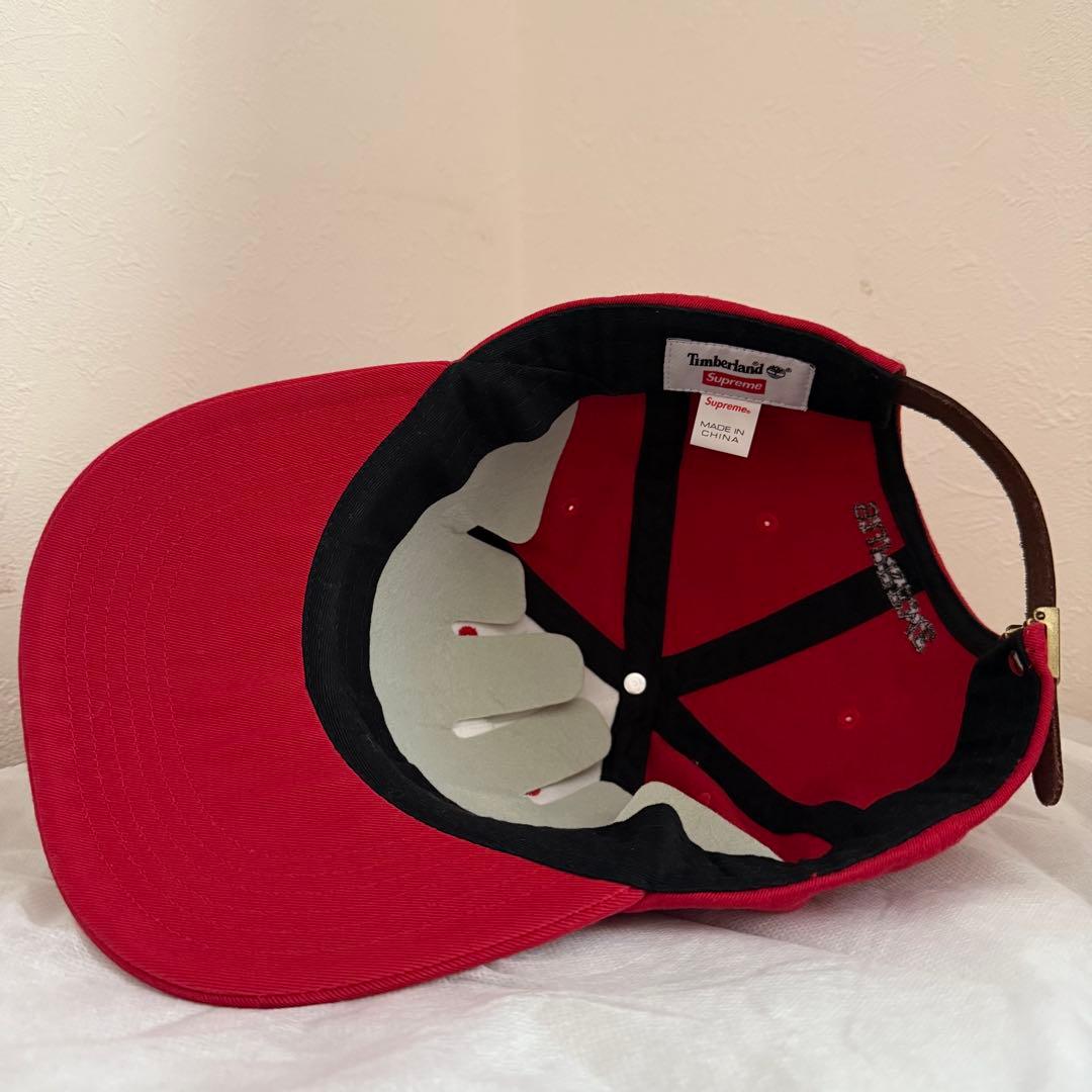 美品‼️シュプリーム ティンバーランド キャップ レッド 希少 コラボ 革ベルト