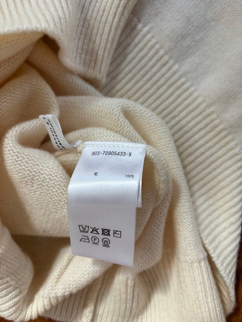 北欧暮らしの道具店　洗えるウールの襟付きニット / アイボリー