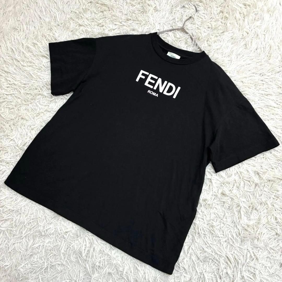 12419✨フェンディキッズ ビッグロゴ Tシャツ カットソー 黒 12A