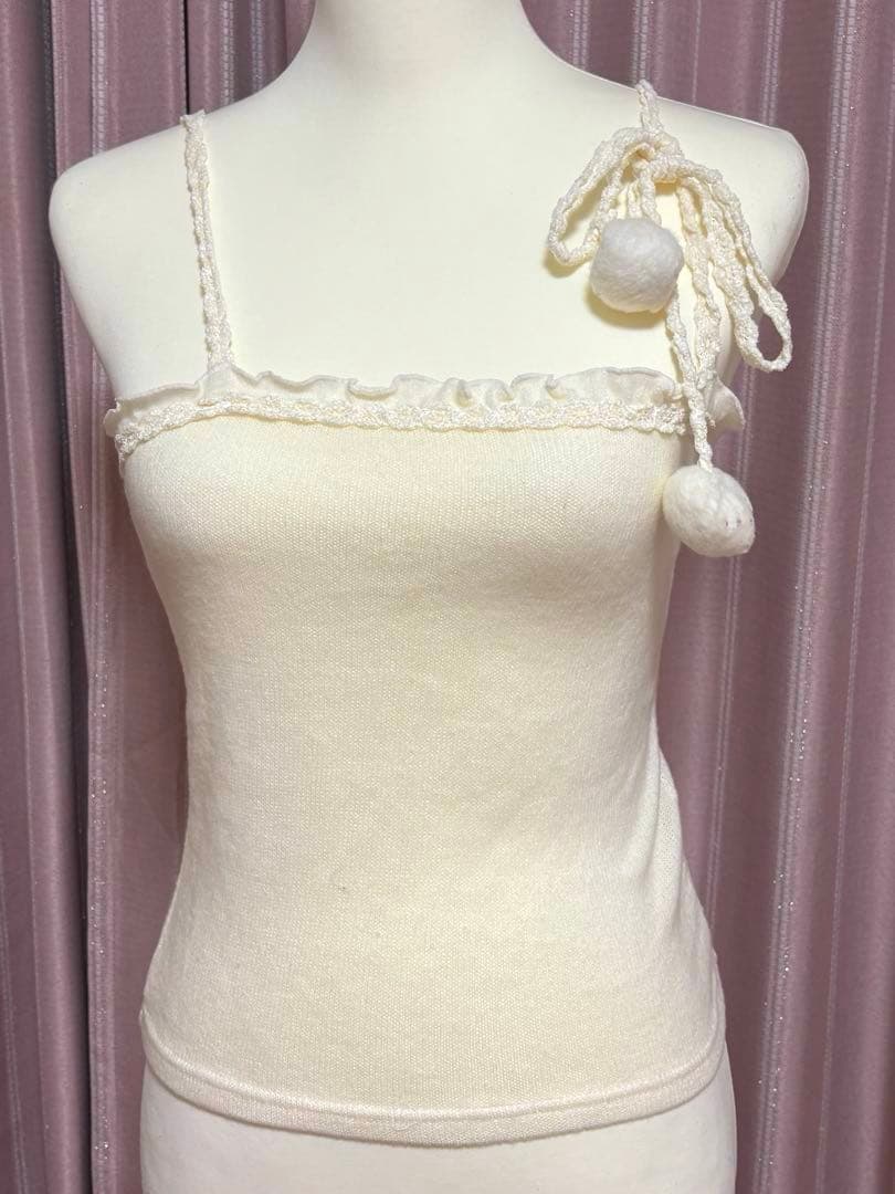 リズリサ 激レア ぽんぽん付きキャミソール　白