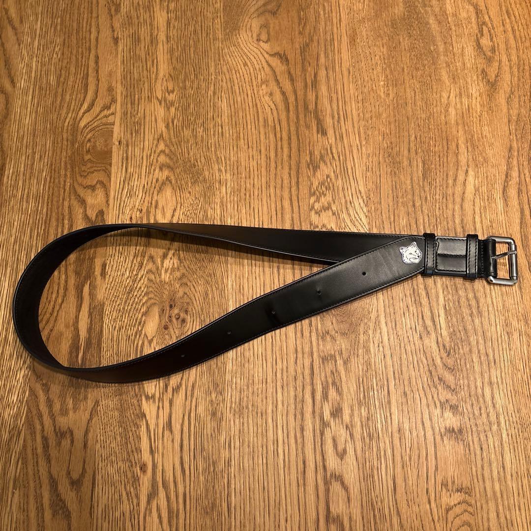 MAISON KITSUNÉ 黒色レザー ベルト