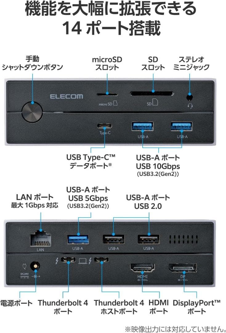 Thunderbolt 4 ドッキングステーション ドック エレコム