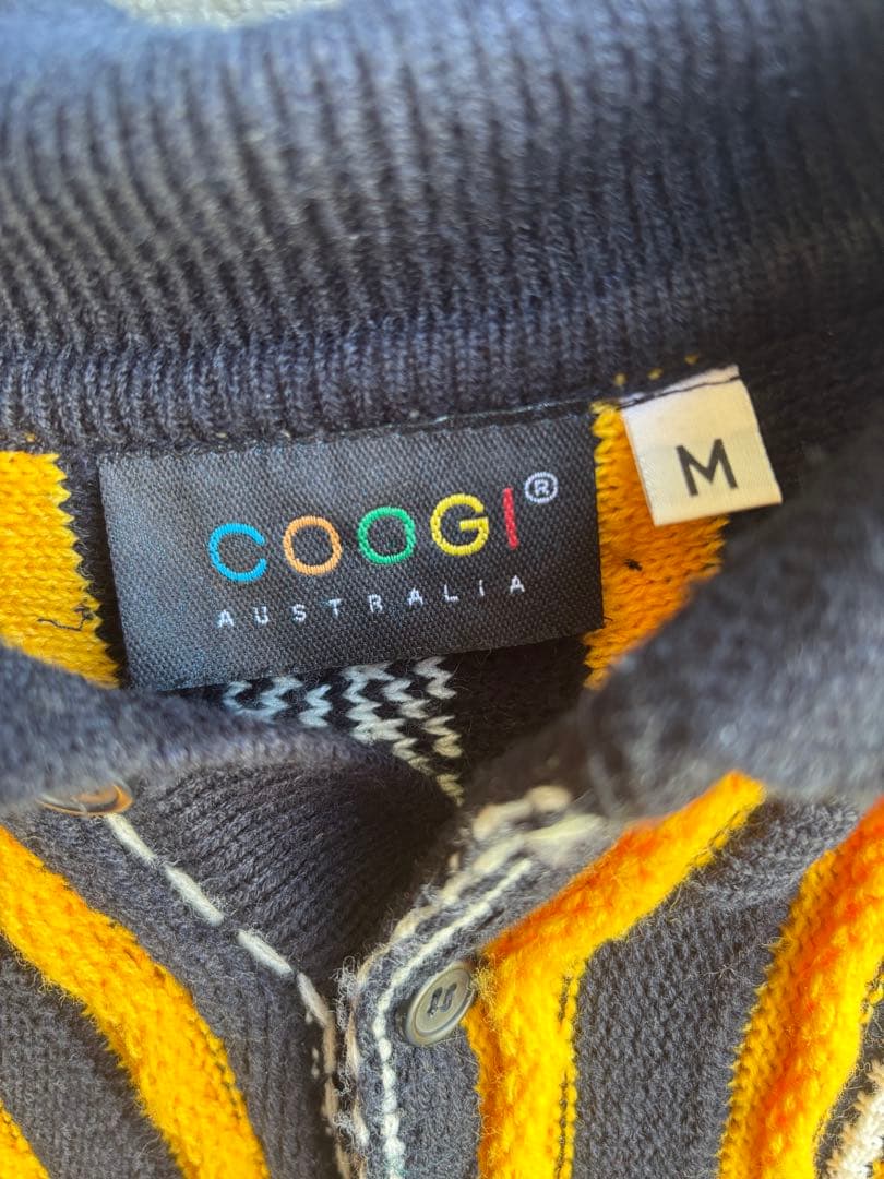 90s COOGI 3Dコットンニット 希少　襟付き　クージー　セーター