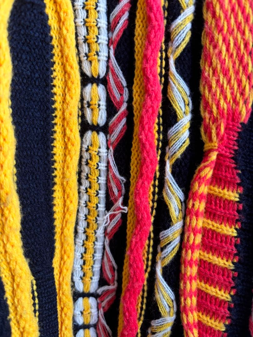 90s COOGI 3Dコットンニット 希少　襟付き　クージー　セーター