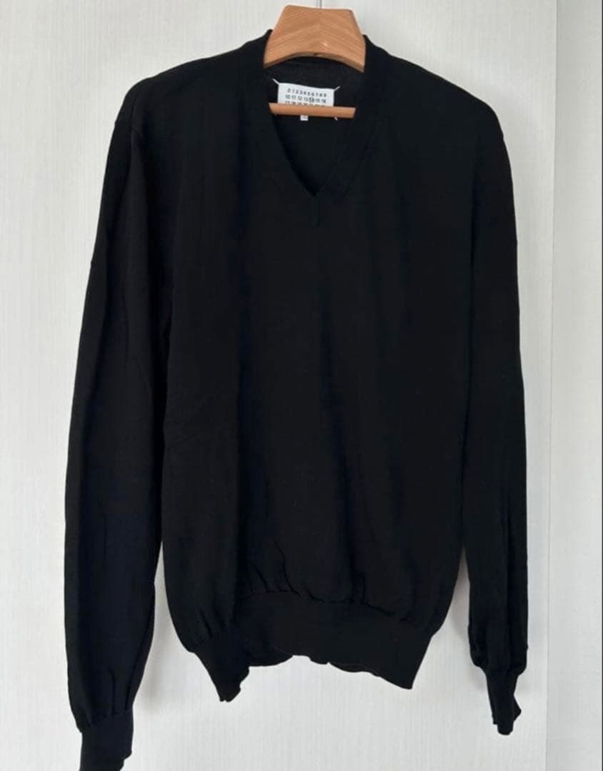 maison margiela エルボーパッチ　Vネックセーター
