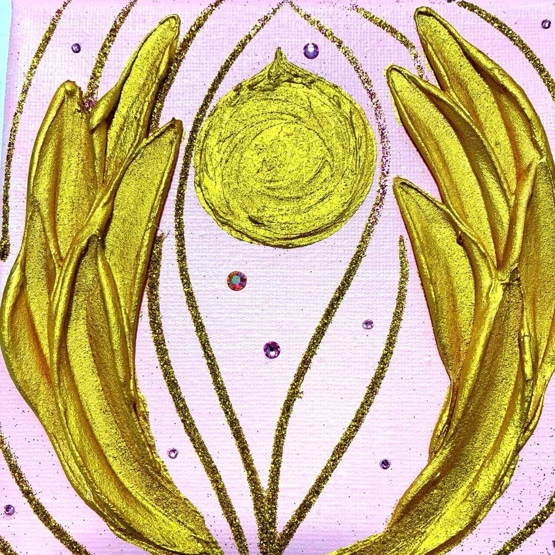 開運絵画　龍神様　宝珠　観音様の手　金箔　祈願成就　金箔