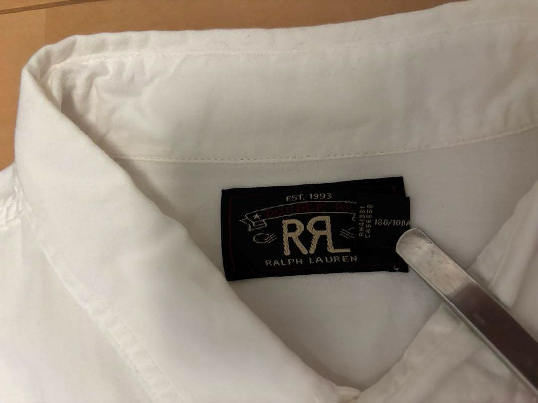 ダブルアールエル ツイル ワークシャツ　ホワイト　L