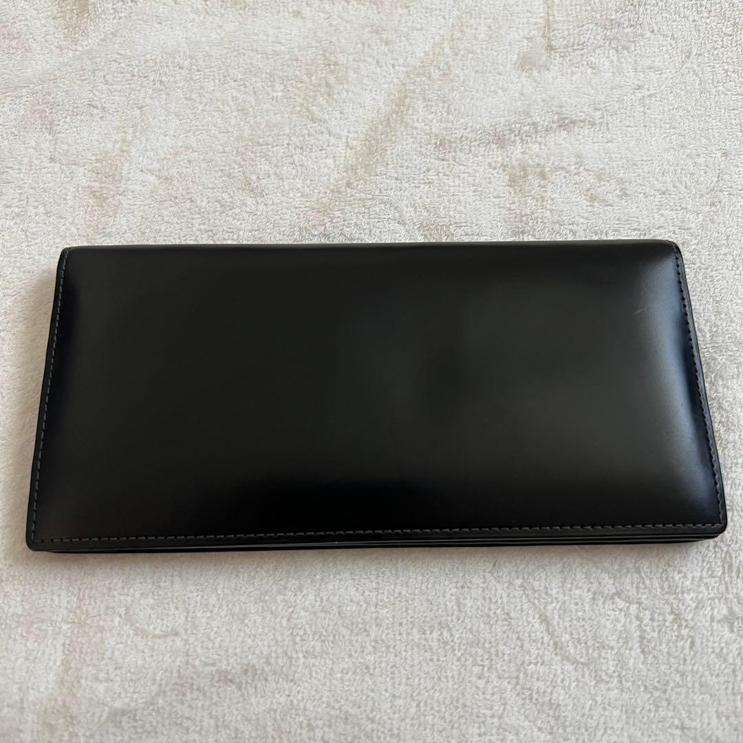 極上レザー SOMES コードバン 長財布 札入れ 黒
