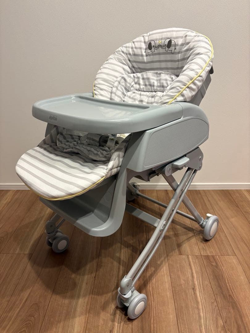 未使用級美品！アップリカ ハイローチェア ユラリズム エレファントラブ 手動