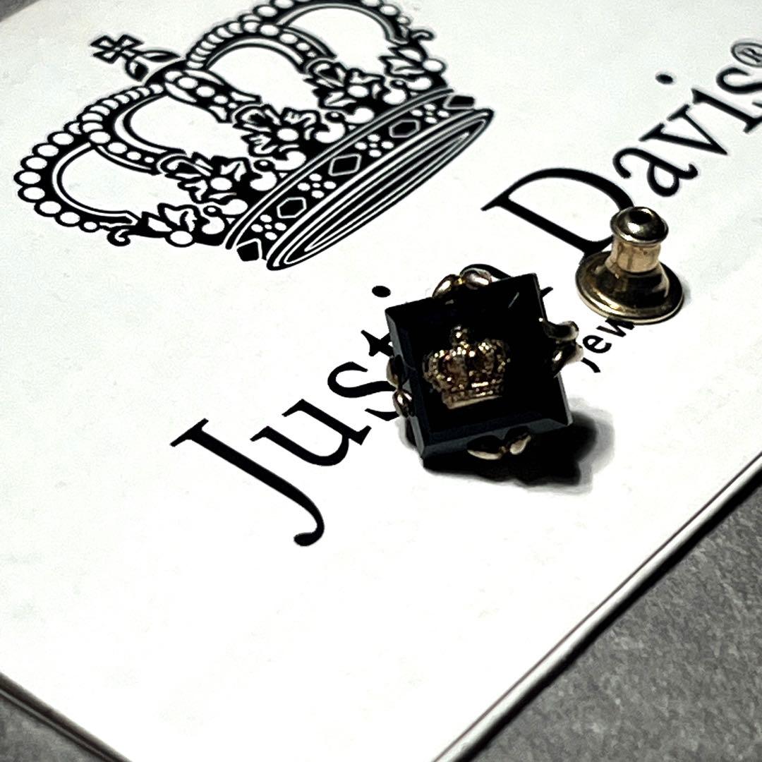 ギャラ付きJUSTIN DAVIS BLACK ICEピアス　ゴールド　k18