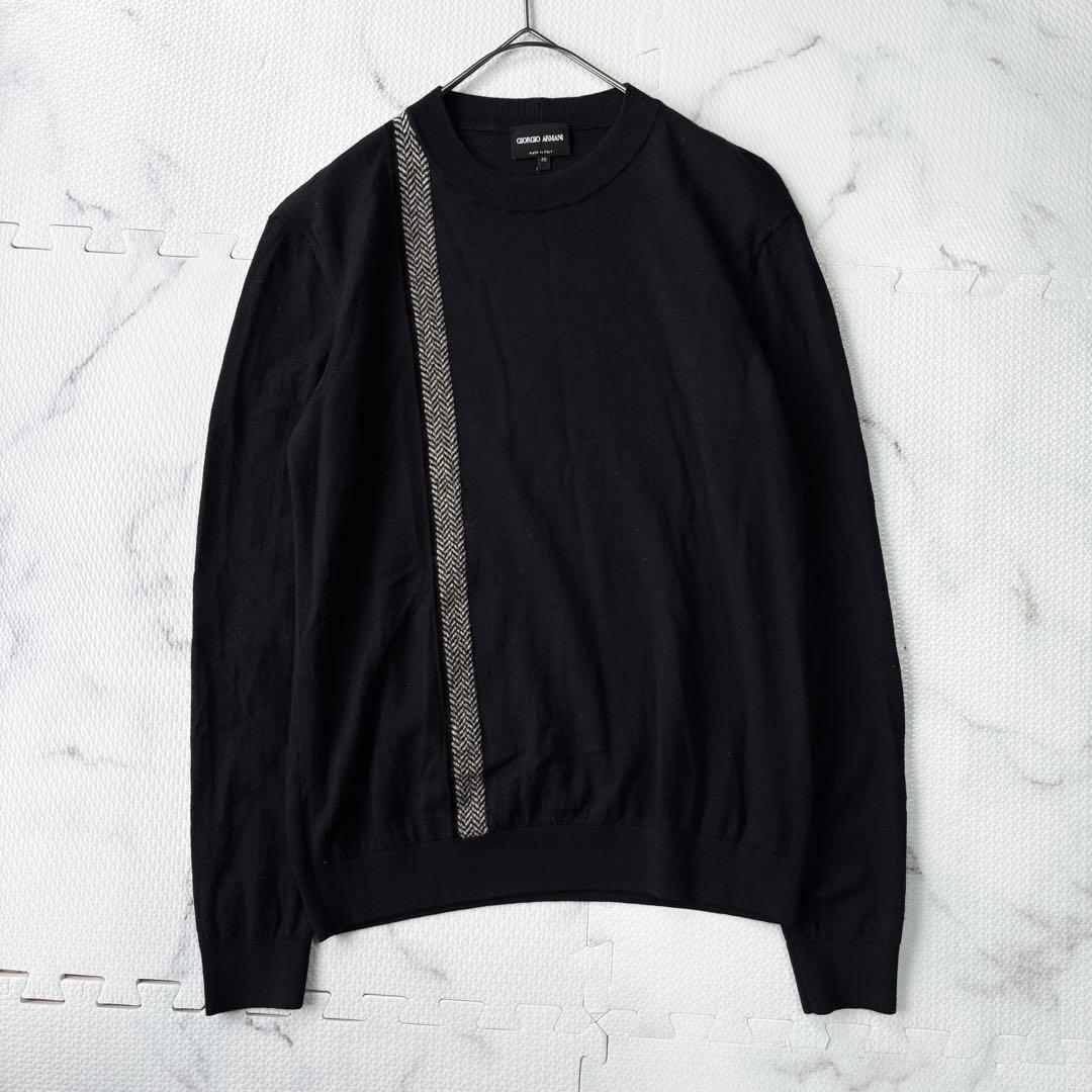美品✨GIORGIOARMANI ジョルジオアルマーニ 黒タグ長袖 濃紺