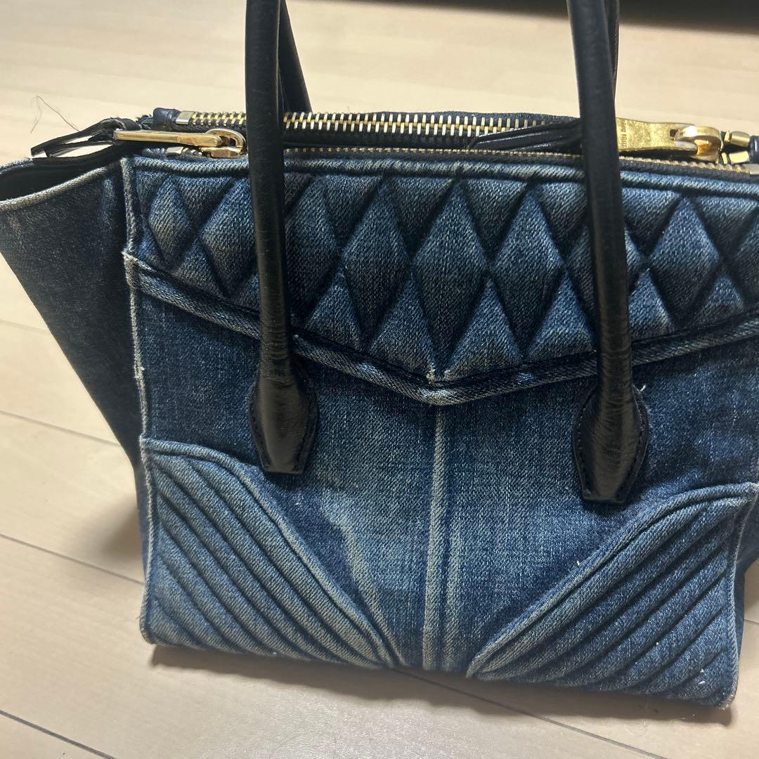 MIU MIU デニムキルティングハンドバッグ