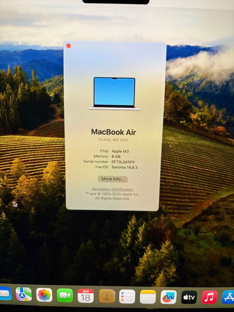 超美品MacBookAir M3 スペースグレー 8GB 256GB 2024