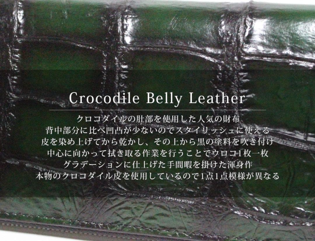 Y30 クロコダイル 長財布 メンズ レディース 新品 未使用 グリーン 人気