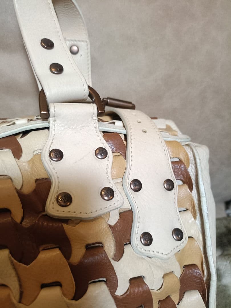 MULBERRY マルベリー ロクサンヌ トライトーンウーブンレザーサッチェル