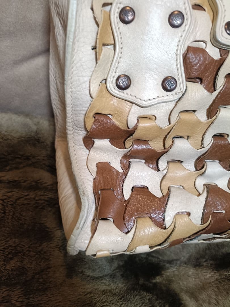 MULBERRY マルベリー ロクサンヌ トライトーンウーブンレザーサッチェル