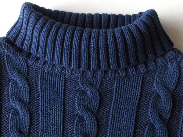 セール　フラットヘッド コットンニット タートルネックニット ケーブルニット M