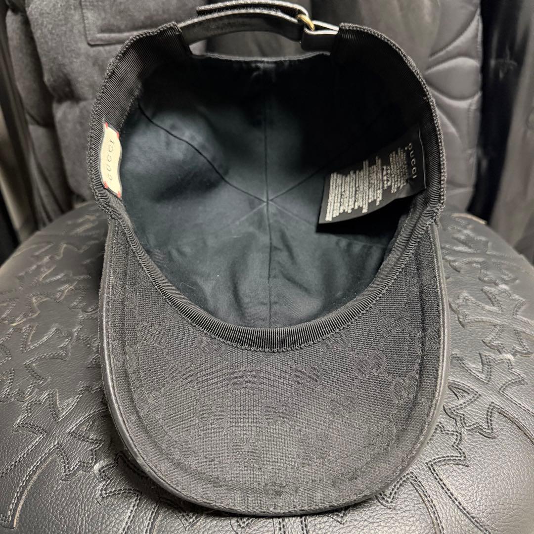 Gucci ブラック GGパターン キャップ