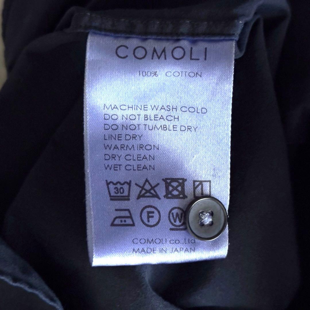 COMOLI 2022SSコモリシャツ ネイビー サイズM 2 ゆったり 大きめ