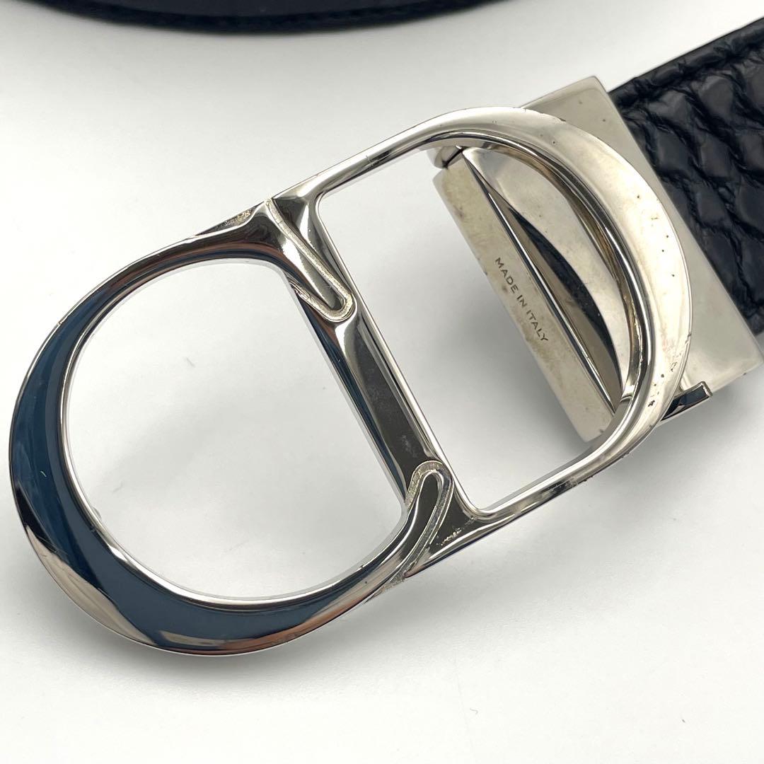 極美品✨ディオール　クロコ　CDロゴ　ブラック