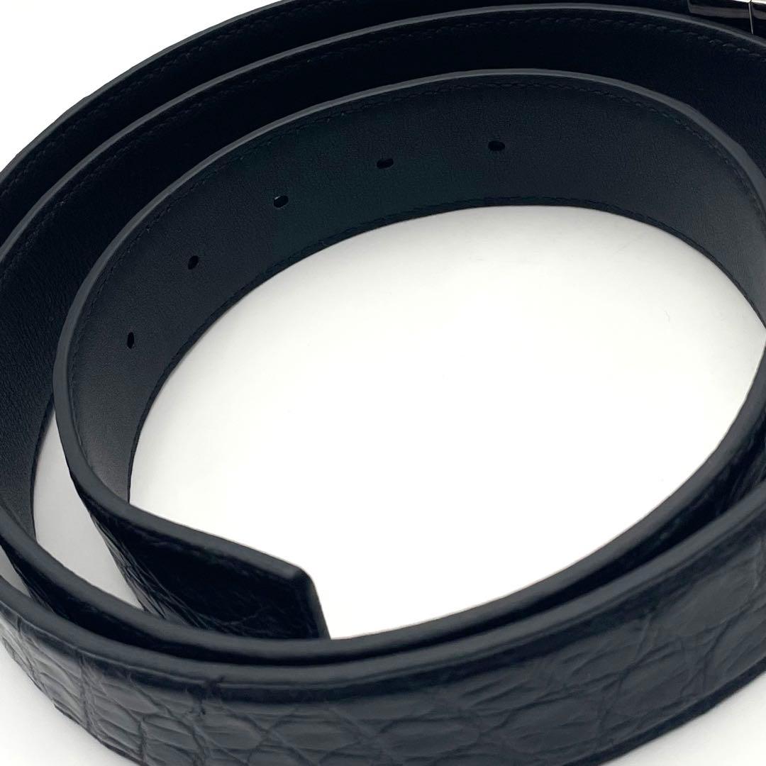 極美品✨ディオール　クロコ　CDロゴ　ブラック