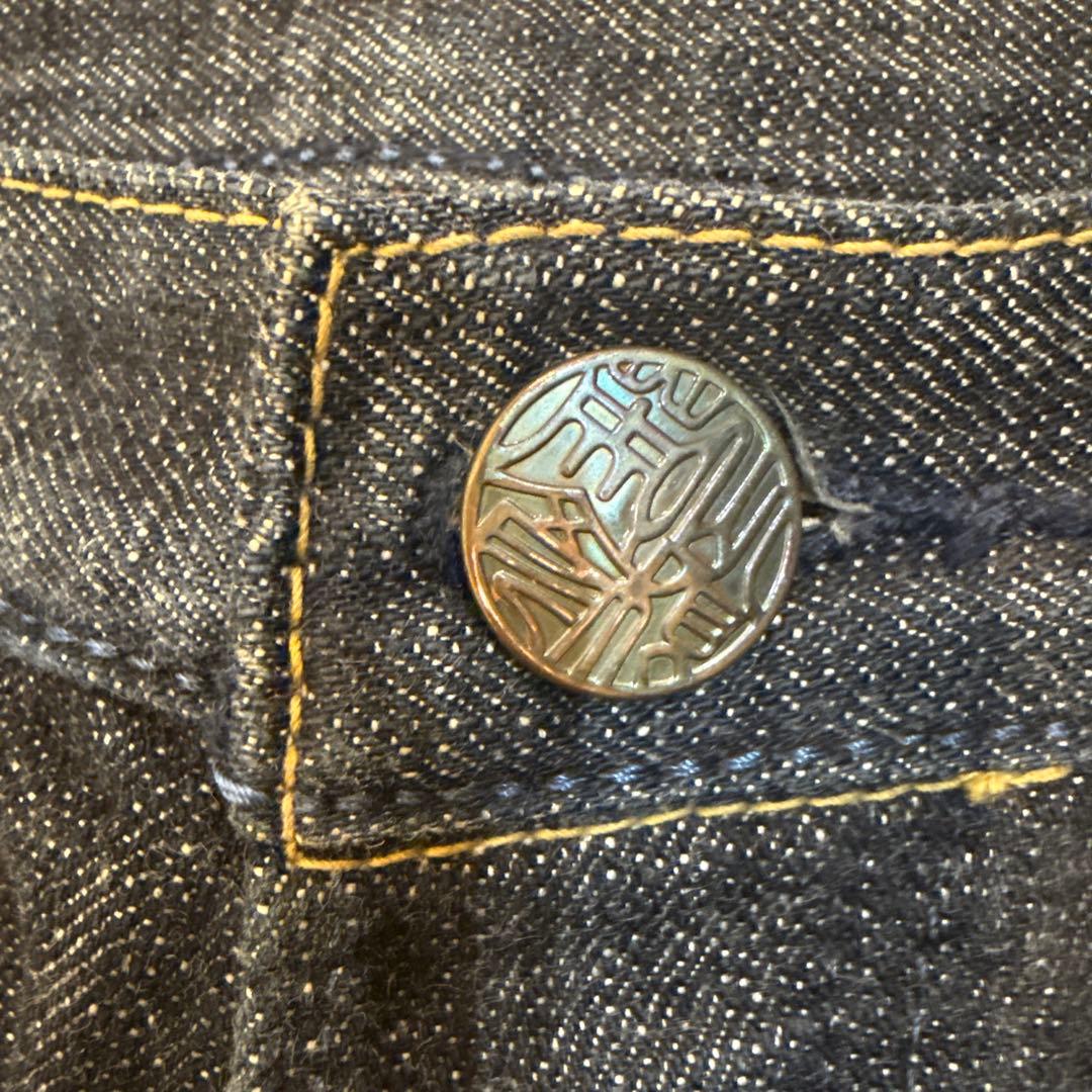 YAMANE EVISU デニムパンツ 32x34 ゴールドカモメ　ホワイト