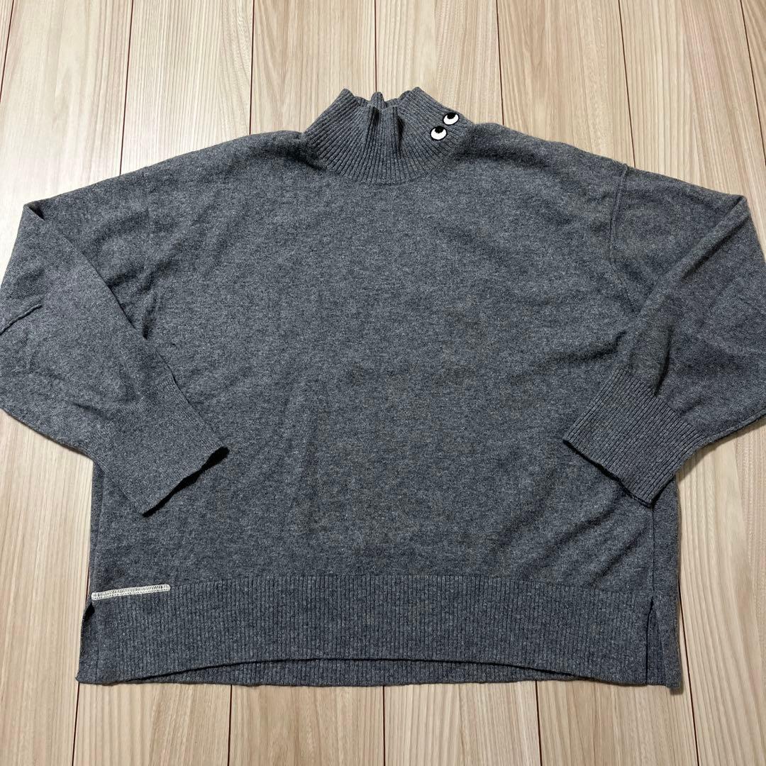 ユニクロ×ANYA HINDMARCH グレー ハイネックカシミヤセーターXL