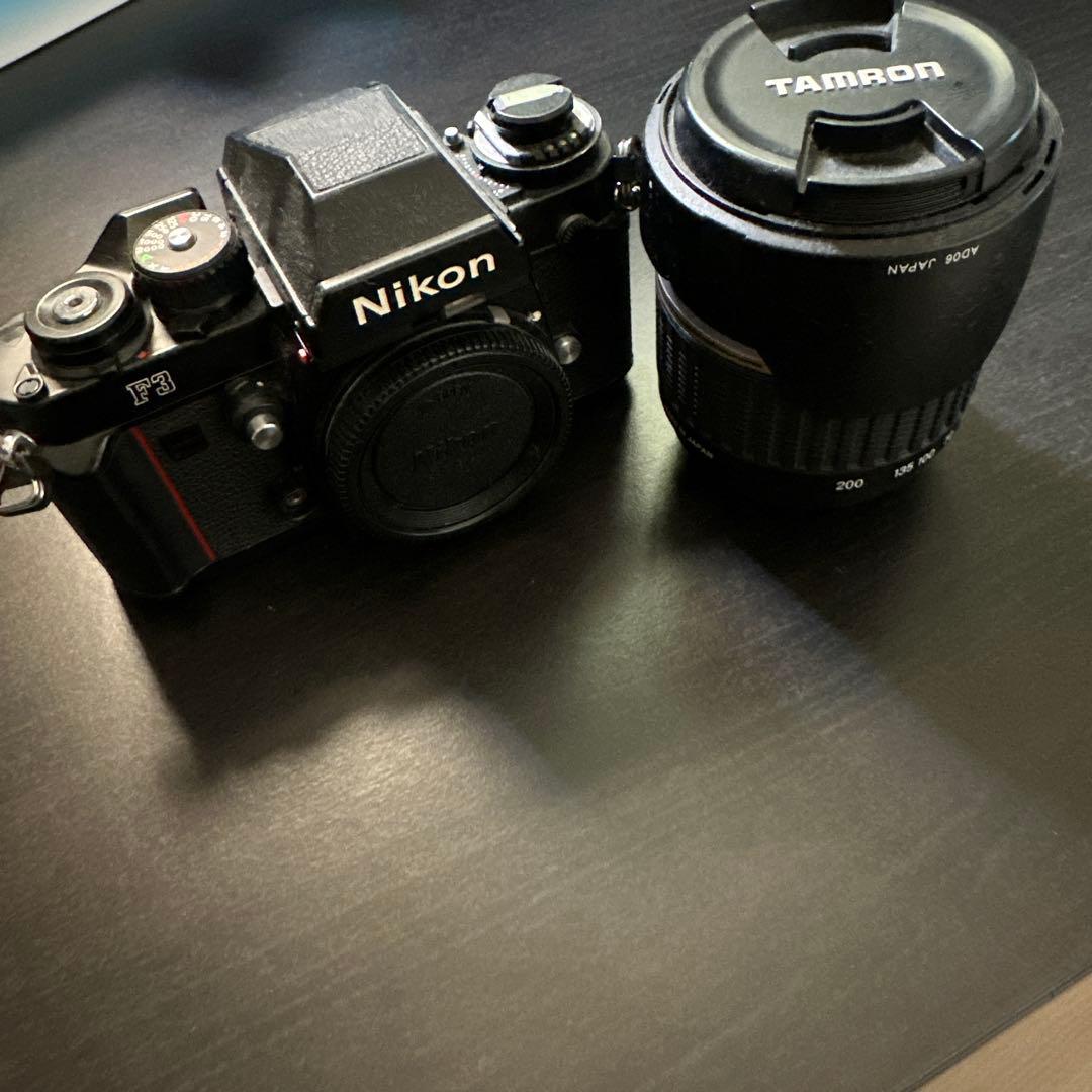 Nikon F3 一眼レフカメラ Tamron 200mmレンズ付き