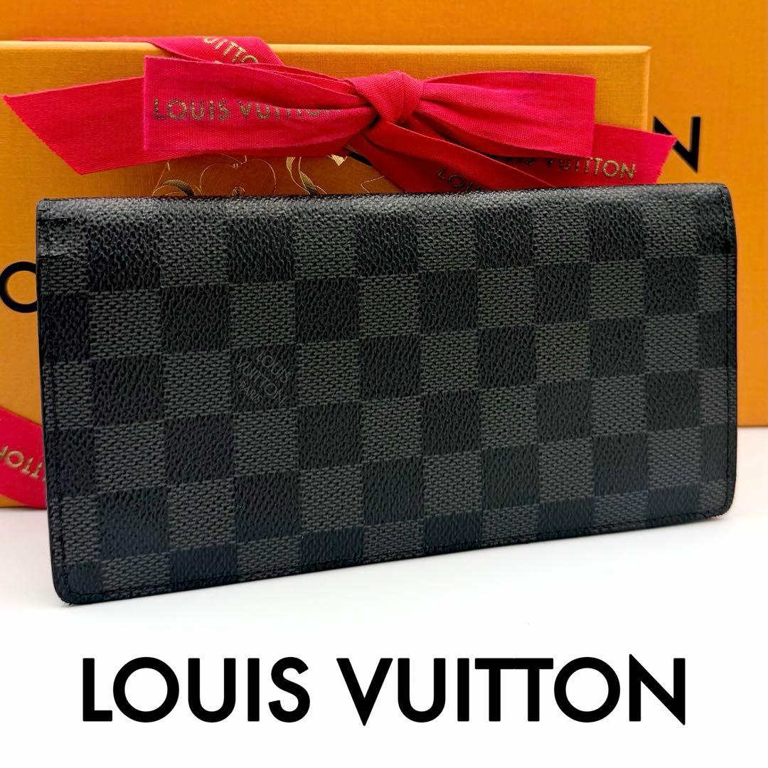 ルイヴィトン ダミエグラフィット ポルトフォイユブラザ 二つ折り長財布 ブラック