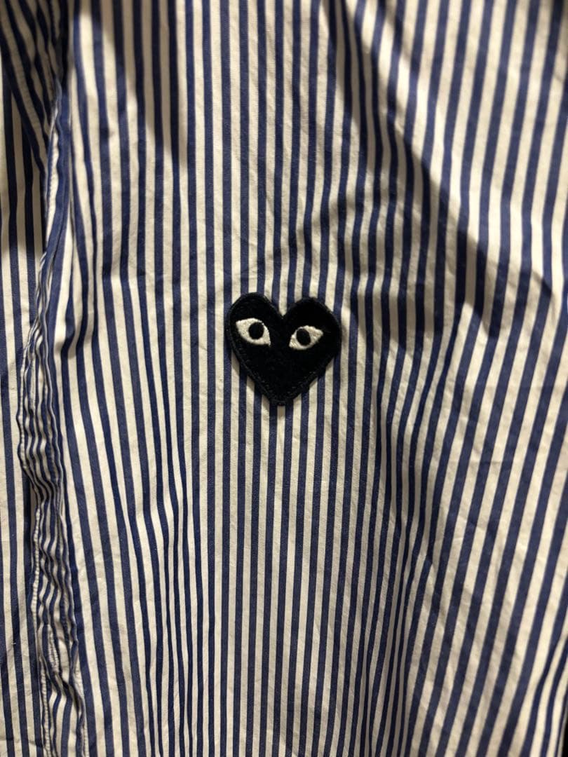 Comme des Garçons ストライプシャツ ハート刺繍