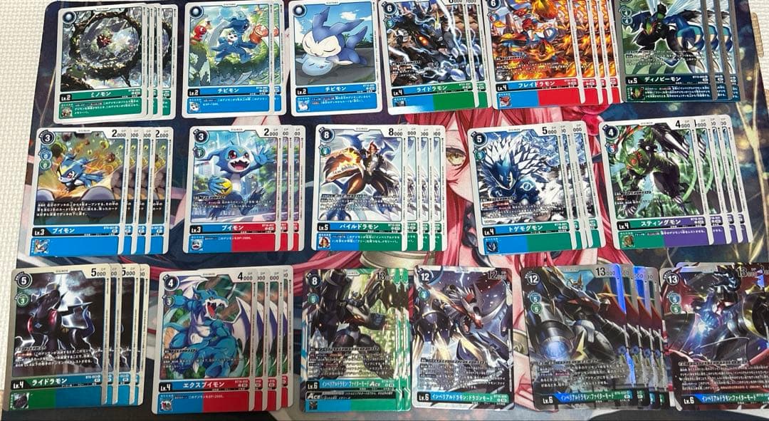 青緑インペリアルドラモンデッキ+デッキパーツ　デジモンカード