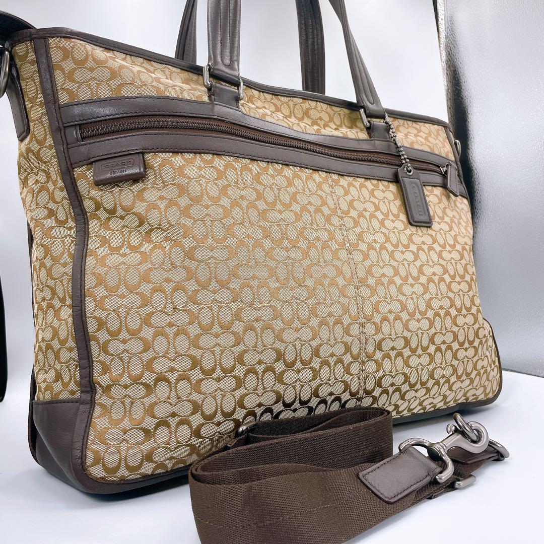 COACH コーチ 2way ビジネスバッグ ミニシグネチャー F70697