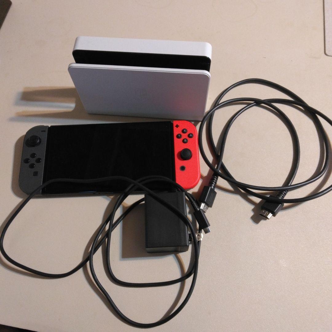 中古品　Nintendo Switch 本体 グレー/赤 Joy-Con付き